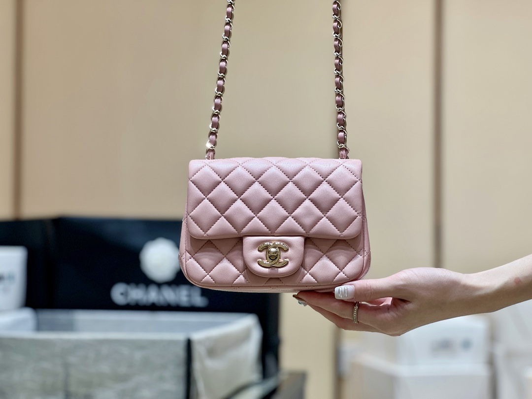 Chanel-Vip-Vintage-Super-Mini-Flap-Shoulder-Bag-Pink-Quilted-Lambskin-Leather